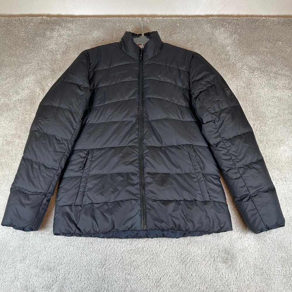 Mammut Down Puffer Jacket Womens Small Black Reversible Quilted Full Zip Outdoor